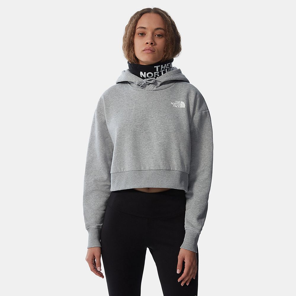 The North Face Hoodie Womens Australia - The North Face Trend Cropped Fleece Light Grey (OSW-465018)